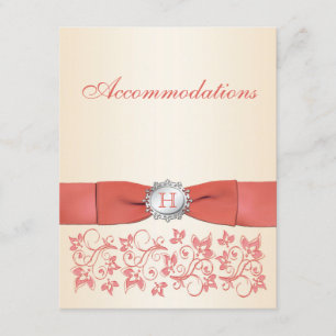 D'accompagnement Corail monogramme, Carte de fermeture florale de c
