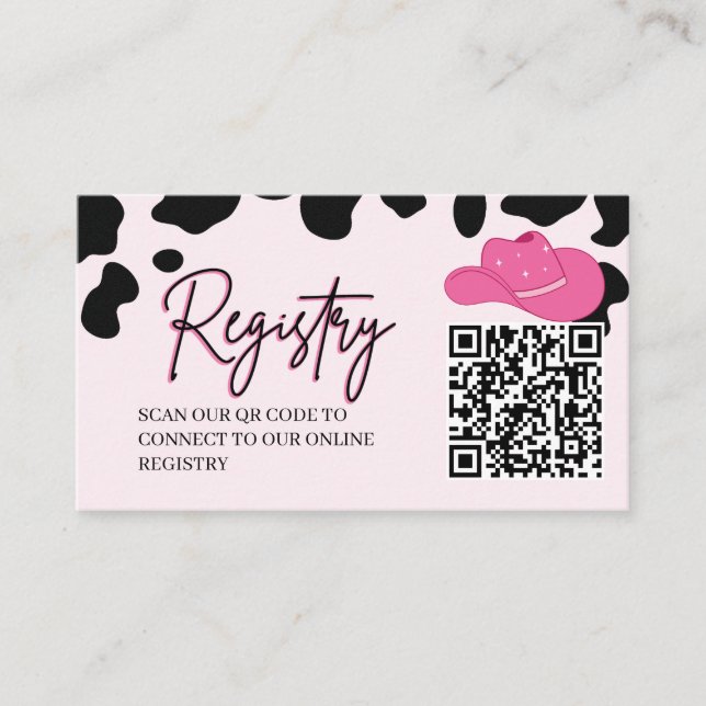 D'accompagnement Cowgirl Dernier Rodéo Carte de Registre Code QR Ro (Devant)