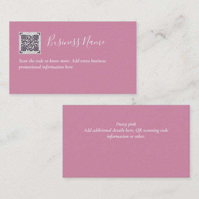 D'accompagnement Créer son propre Carte de visite de code QR - Beau (Devant / Derrière)
