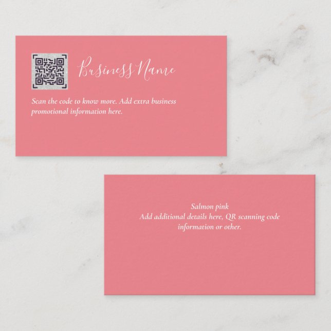 D'accompagnement Créer son propre Carte de visite de code QR - Beau (Devant / Derrière)