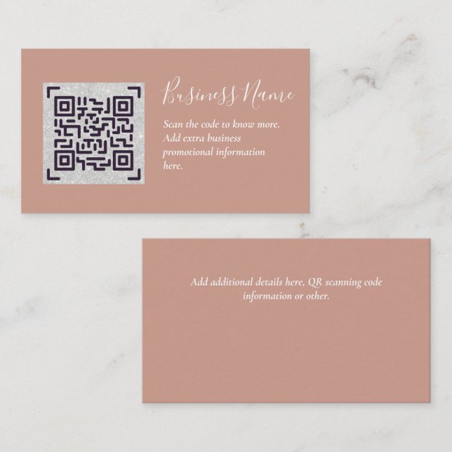 D'accompagnement Créer son propre Carte de visite de code QR - Beau (Devant / Derrière)