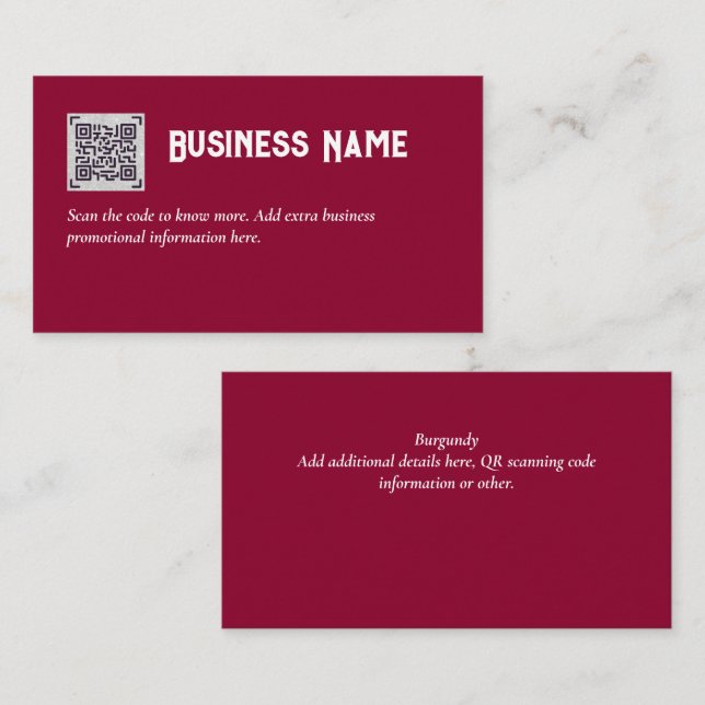 D'accompagnement Créer son propre Carte de visite de code QR - Beau (Devant / Derrière)