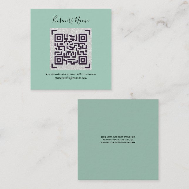 D'accompagnement Créer son propre Carte de visite de code QR - Beau (Devant / Derrière)