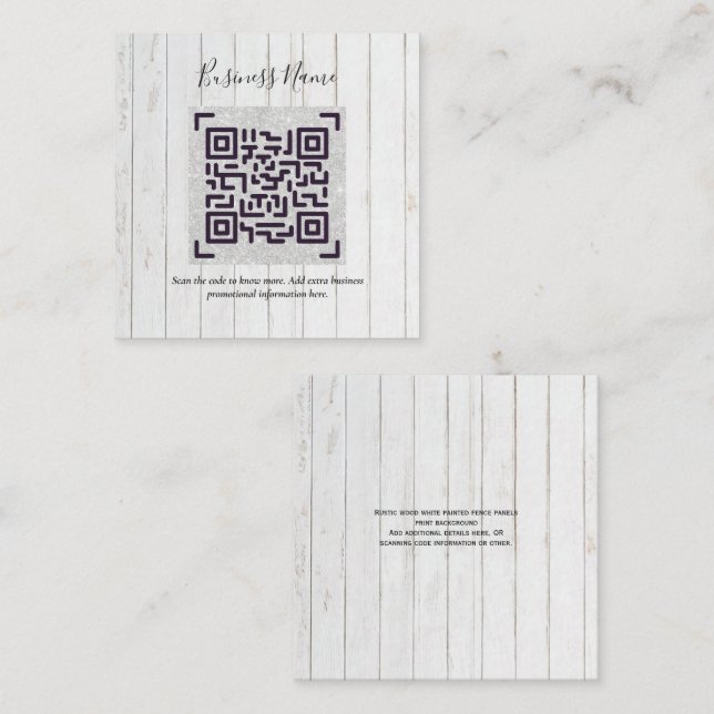 D'accompagnement Créez votre propre carte de visite avec code QR -  (Devant / Derrière)