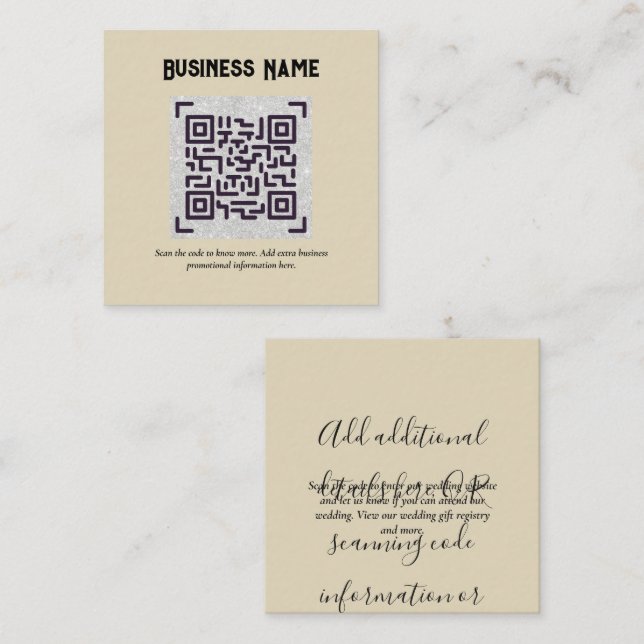 D'accompagnement Créez votre propre carte de visite avec code QR -  (Devant / Derrière)