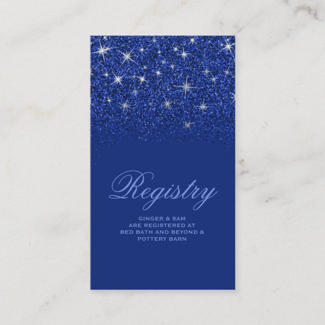 D'accompagnement Crystal Sapphire Parties scintillant Mariage carte (Devant)