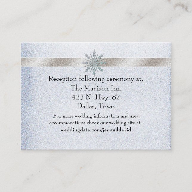 D'accompagnement Crystal Snowflake - Carte du boîtier de mariage d' (Devant)