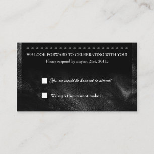 D'accompagnement Cuir Métal Studs RSVP Carte de réception