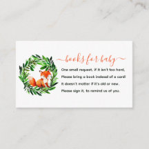 Cute Fox Books pour carte incluse dans un cadeau d