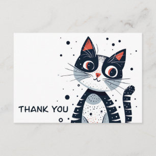 D'accompagnement Cute Kitty Chat Carte de remerciements