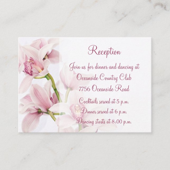 D'accompagnement Cymbidium Orchid Mariage Réception Insertion Carte (Devant)