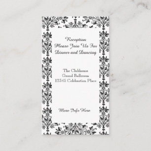 D'accompagnement Daisy Damask Black White Carte de réception person