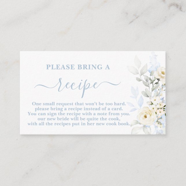 D'accompagnement Demande de carte de recette de douche de mariée bl (Devant)