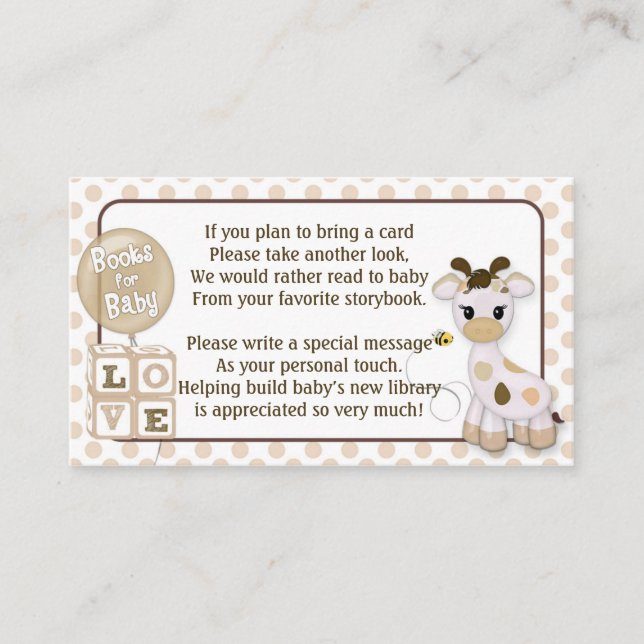 D'accompagnement Demandes de livre de girafe au lieu d'une carte 10 (Devant)