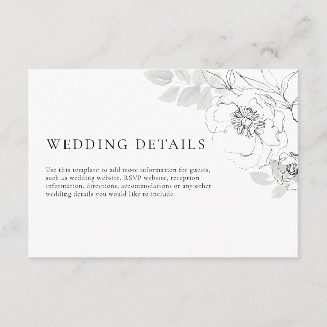 D'accompagnement Détails de l'illustration botanique Carte de boîti (Devant)