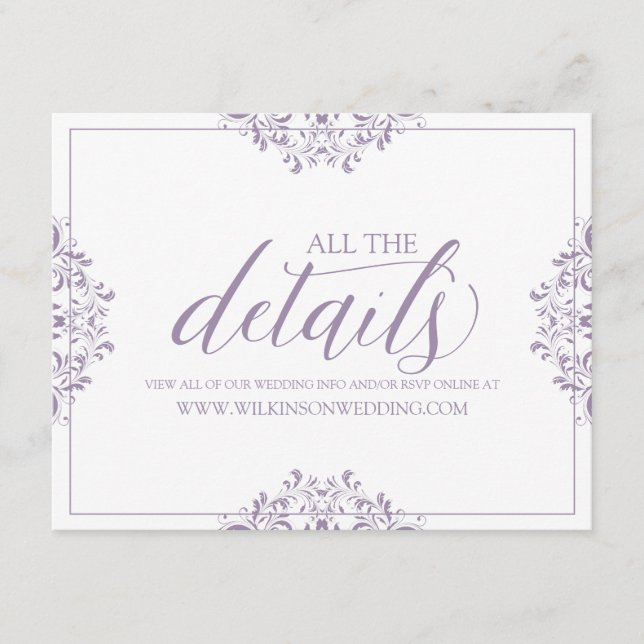 D'accompagnement Détails de mariage / Carte d'information | Nadine  (Devant)