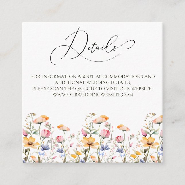 D'accompagnement Détails du code QR du Fleur sauvage de la carte bu (Devant)