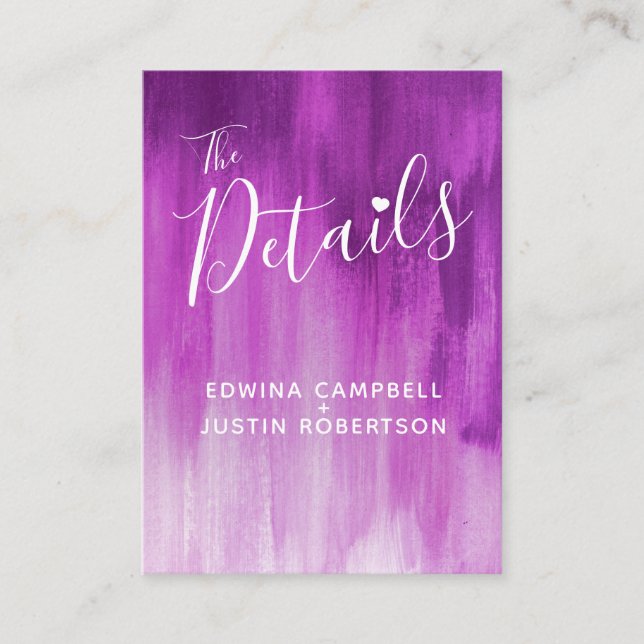 D'accompagnement Détails du mariage carte de boîtier mauve violet a (Devant)