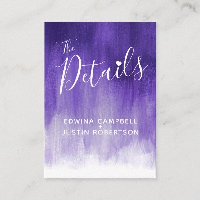 D'accompagnement Détails du mariage carte de boîtier ultraviolet (Devant)