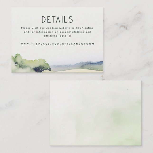 D'accompagnement Détails du mariage Carte de petit boîtier (Devant / Derrière)