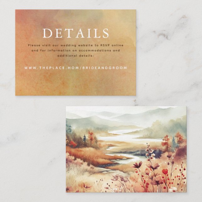 D'accompagnement Détails du mariage Carte de petit boîtier (Devant / Derrière)