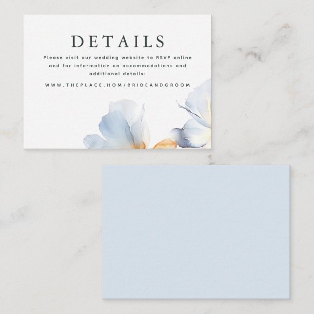 D'accompagnement Détails du mariage Carte de petit boîtier (Devant / Derrière)