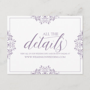 D'accompagnement Détails du mariage / Carte d'information Nadine