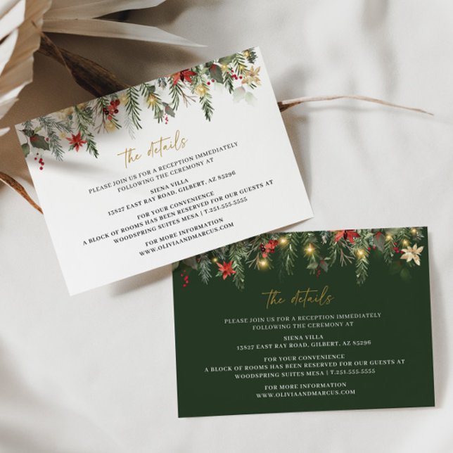 D'accompagnement Détails du mariage d'hiver de Noël Carte de clôtur (Details Card 2 Colors)