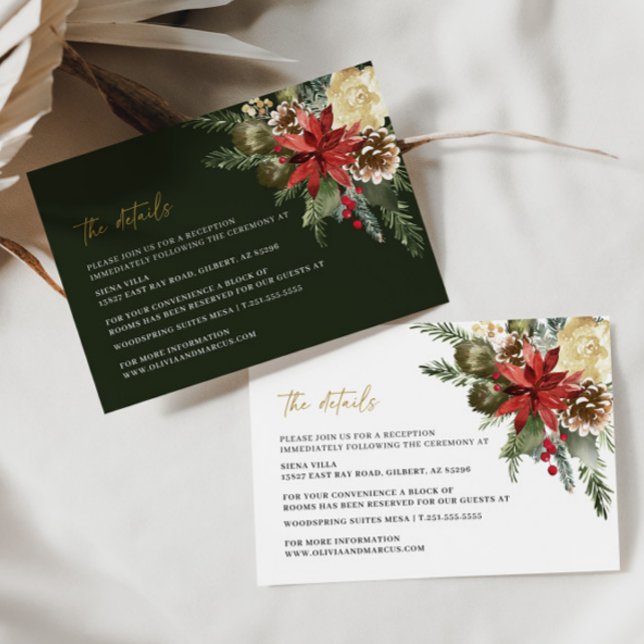 D'accompagnement Détails du mariage d'hiver de Noël Carte de clôtur (Details Card 2 Colors)