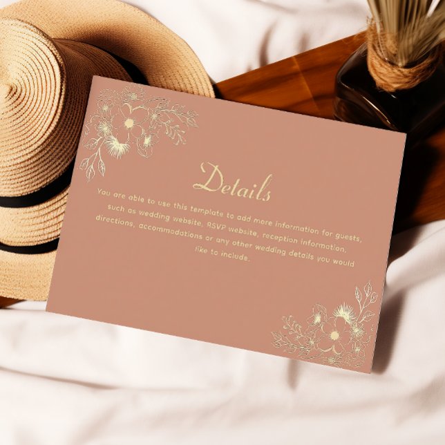 D'accompagnement Détails du Mariage Terracotta Carte de boîtier (Créateur téléchargé)