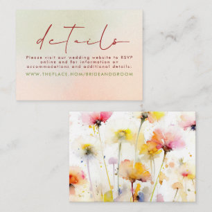 D'accompagnement Détails Mariage fleur sauvage Petite carte de boît