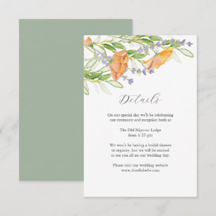 D'accompagnement Détails Thème Fleur sauvage de la carte de boîtier