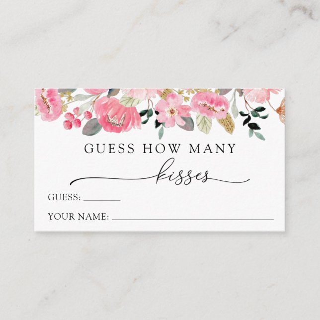 D'accompagnement Devinez combien de baisers carte de boîtier (Devant)