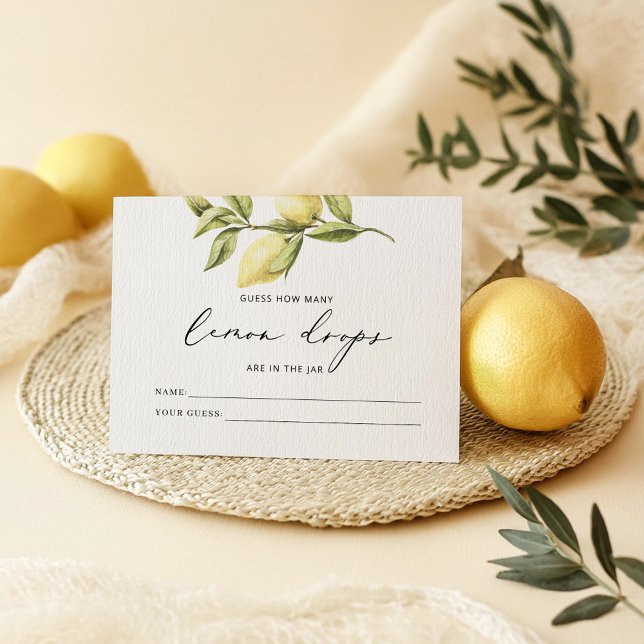 D'accompagnement Devinez combien de gouttes de citron Carte de jeu (Créateur téléchargé)