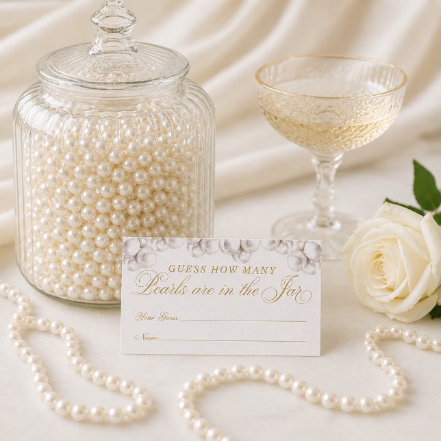 D'accompagnement Devinez combien de perles il y a dans la carte du  (Guess How Many Pearls Are in the Jar Card)