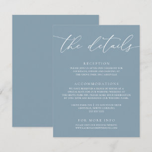 D'accompagnement Dusty Bleu Simple Mariage élégant 1 Carte de boîti