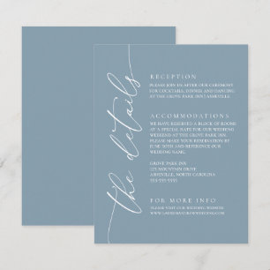 D'accompagnement Dusty Bleu Simple Mariage élégant 1 Carte de boîti