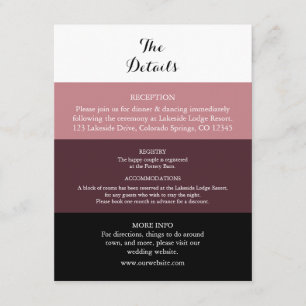 D'accompagnement Dusty Rose Bourgogne Mariage Détails Carte