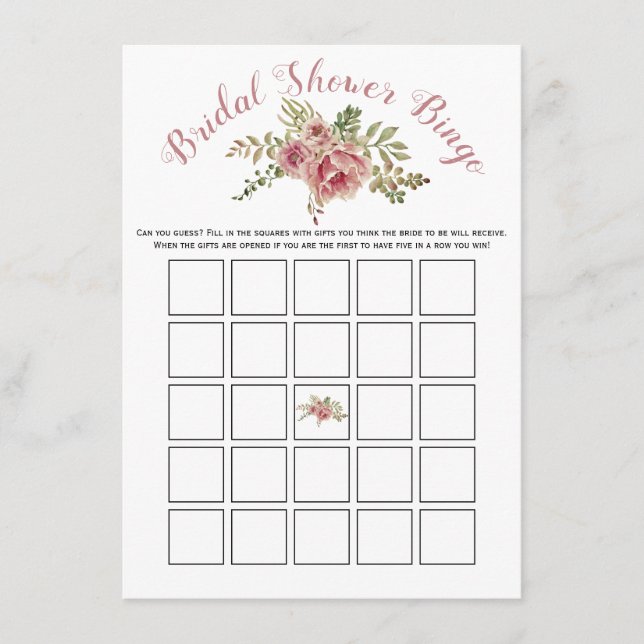 D'accompagnement Dusty rose rose fleurs nuptiale carte de jeu (Devant)