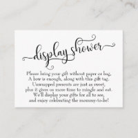 Elaborer Script Display Baby shower carte cadeau