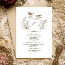 Élégance botanique vintage détails carte incluse