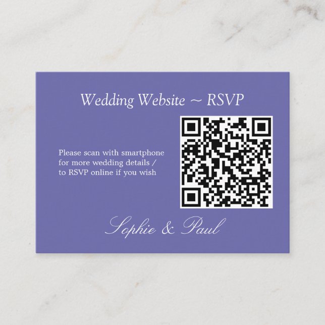 D'accompagnement Elegant Lavender QR Code Site Web Carte RSVP (Devant)