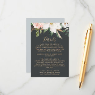 D'accompagnement Élégant Magnolia Carte de boîtier Black Details