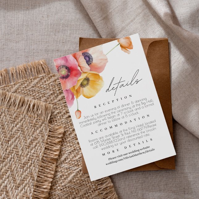 D'accompagnement Élégant Mariage Floral Détails Carte de boîtier (Créateur téléchargé)