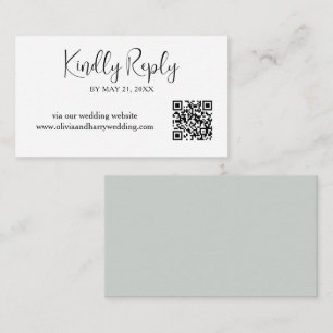 D'accompagnement Elégant minimaliste mariage carte RSVP   Code QR