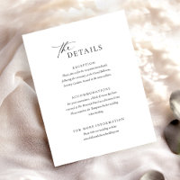 Elégant noir blanc Mariage Détails Carte de boîtie