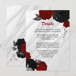 D'accompagnement Élégant noir et rouge fleurs détails carte boîtier