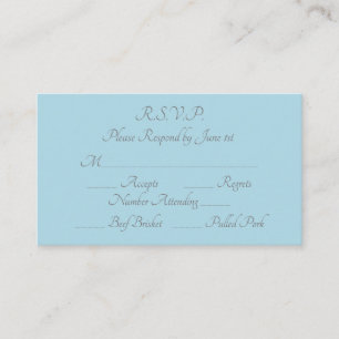 D'accompagnement Elégant Purist Blue Grey Formal Mariage Carte RSVP
