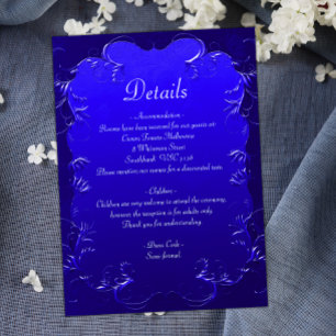 D'accompagnement Elégant Royal Blue Mariage Détails Carte de boîtie