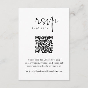 D'accompagnement Élégant script QR Code Mariage carte RSVP
